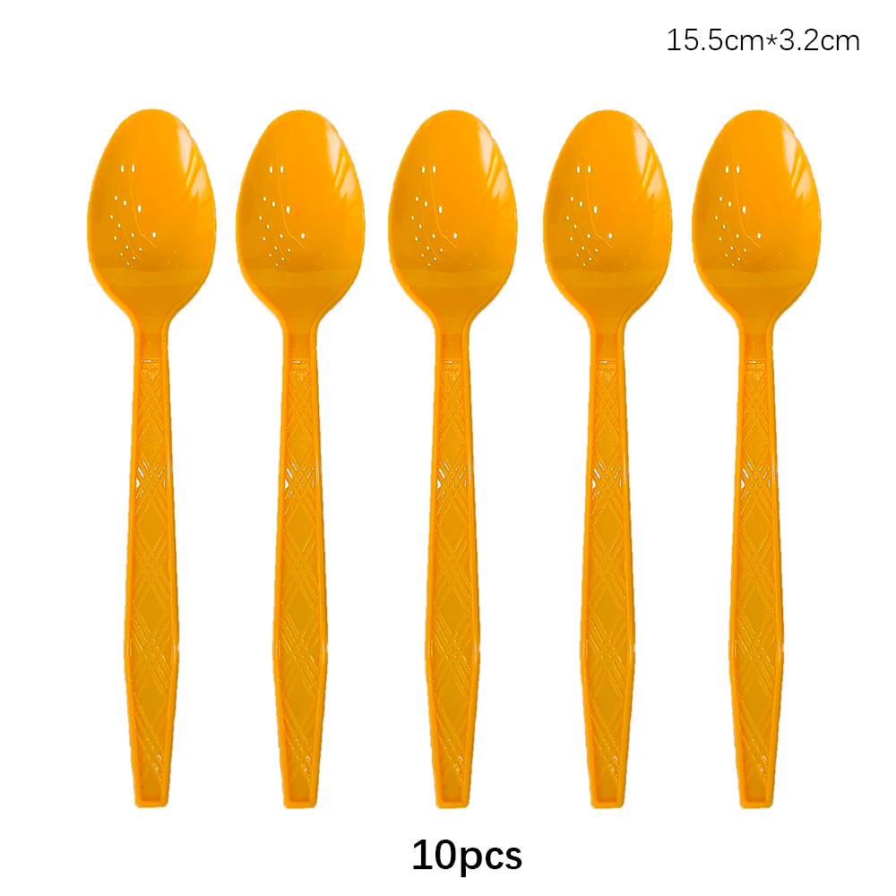 Kit Talheres Descartáveis Coloridos – Festa, Casamento e Chá de Bebê