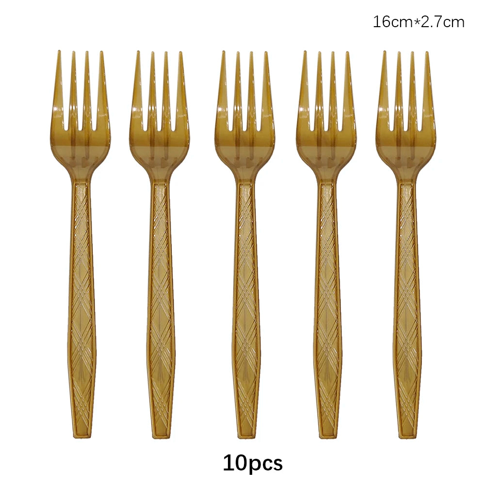 Kit Talheres Descartáveis Coloridos – Festa, Casamento e Chá de Bebê