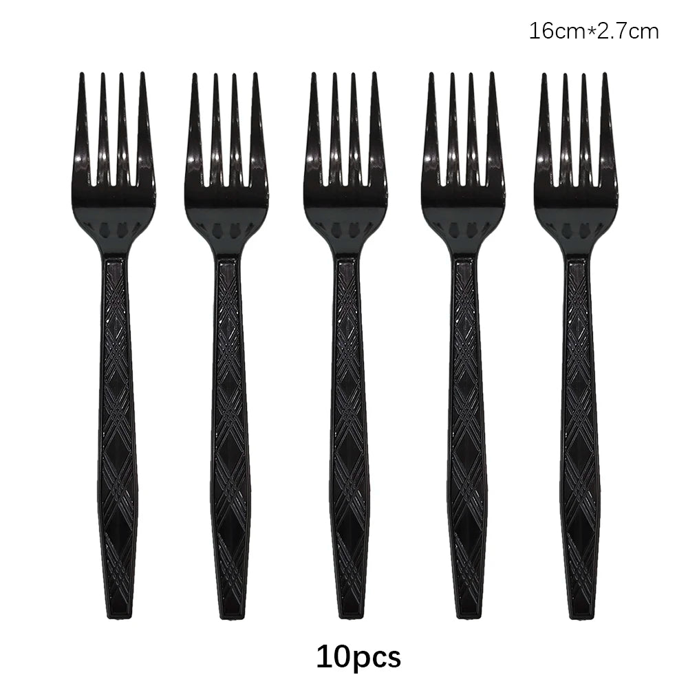 Kit Talheres Descartáveis Coloridos – Festa, Casamento e Chá de Bebê