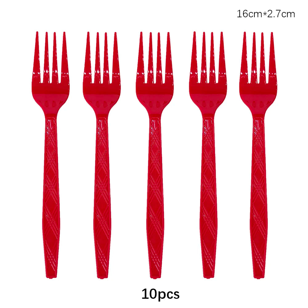 Kit Talheres Descartáveis Coloridos – Festa, Casamento e Chá de Bebê