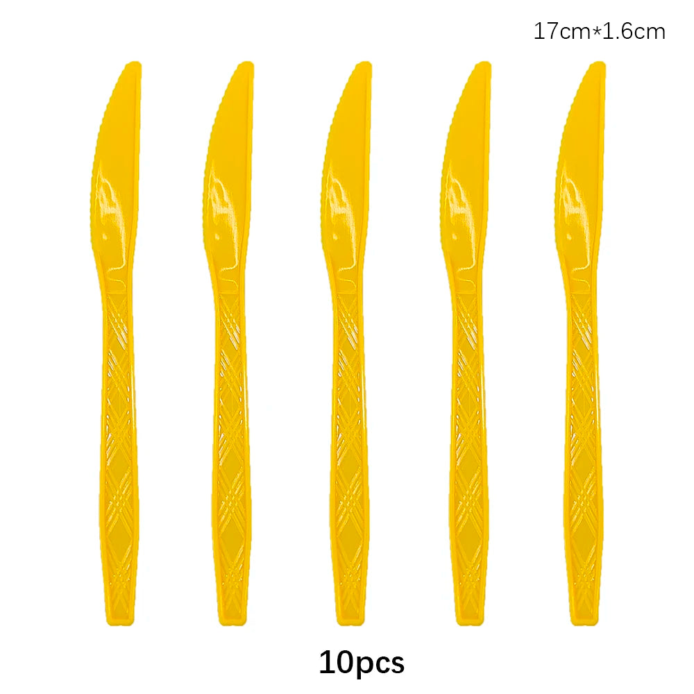 Kit Talheres Descartáveis Coloridos – Festa, Casamento e Chá de Bebê