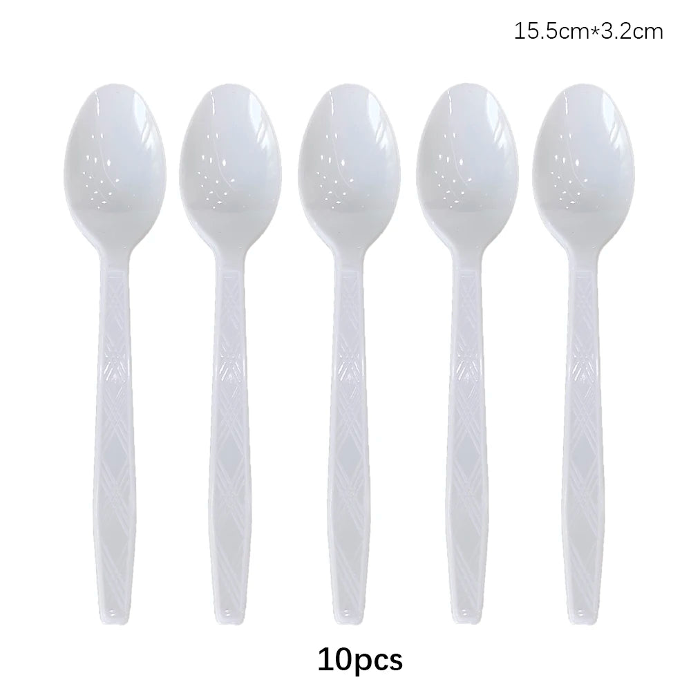 Kit Talheres Descartáveis Coloridos – Festa, Casamento e Chá de Bebê