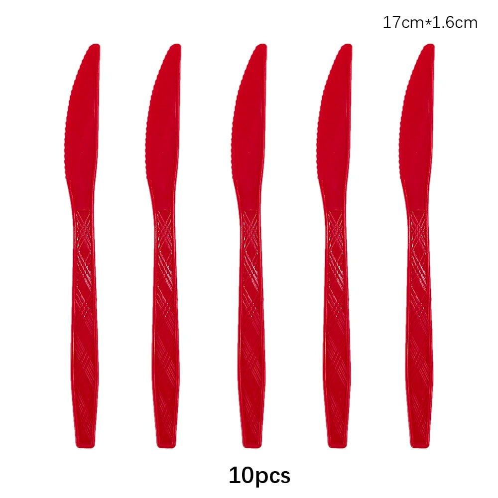 Kit Talheres Descartáveis Coloridos – Festa, Casamento e Chá de Bebê