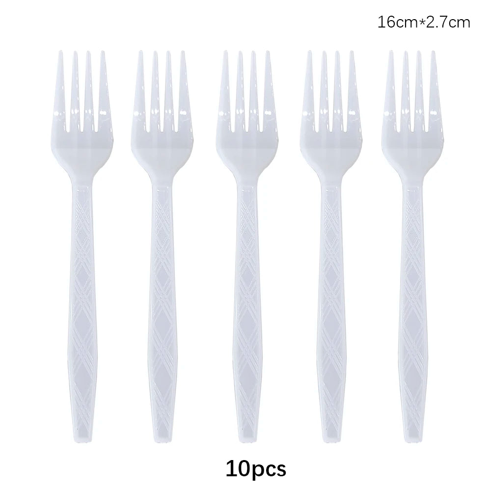 Kit Talheres Descartáveis Coloridos – Festa, Casamento e Chá de Bebê