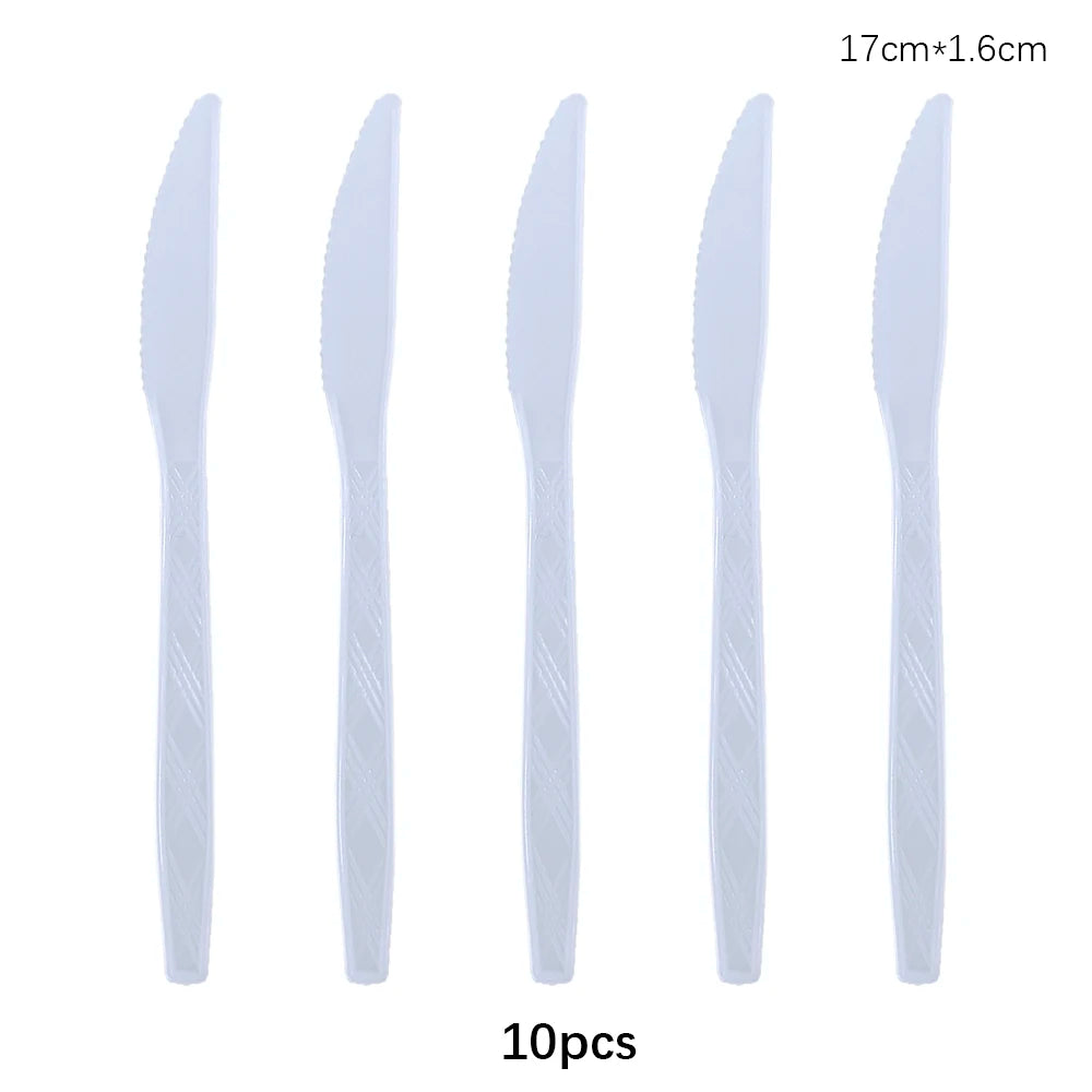 Kit Talheres Descartáveis Coloridos – Festa, Casamento e Chá de Bebê