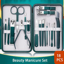 Kit de Manicure e Pedicure Profissional em Aço Inox com Estojo